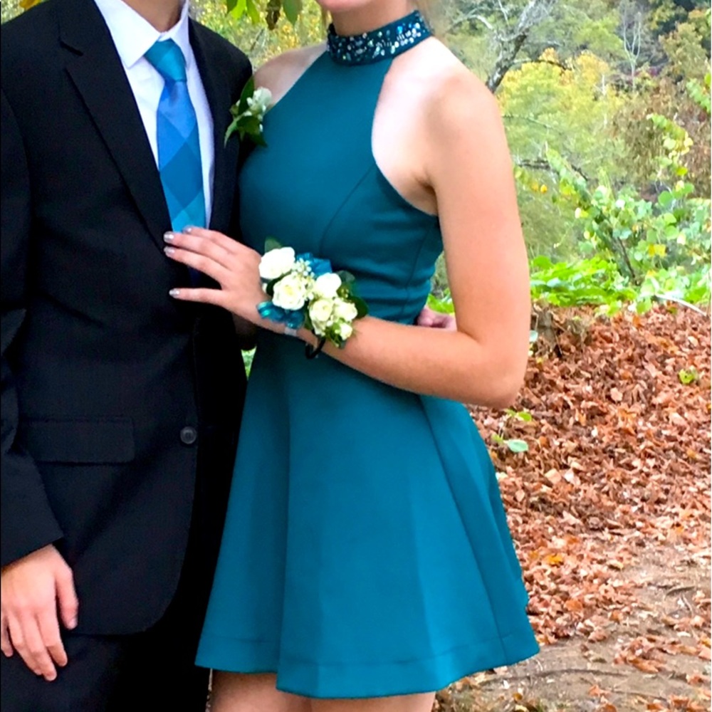 teezeMe Turquoise A-Line Homecoming/Prom Dress